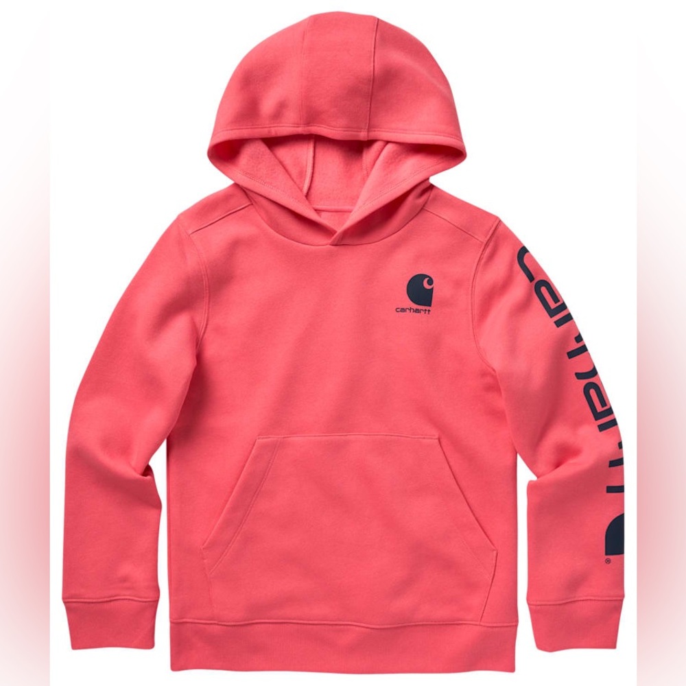 Carhartt Lightweight Graphic Long-Sleeve Hoodie for Kids-Pink Lemonade Size 5